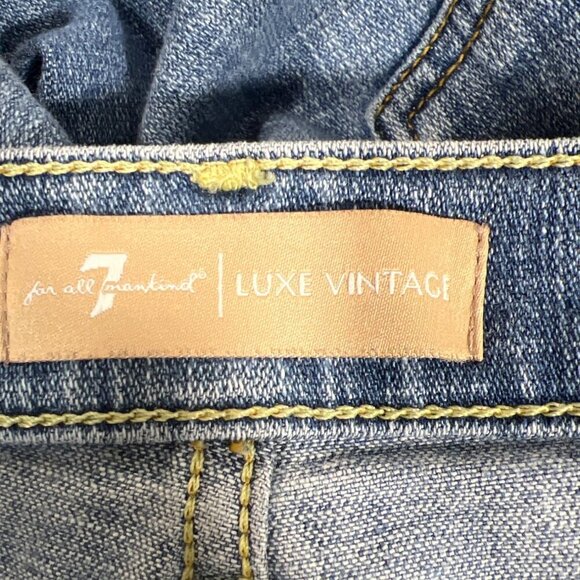 7 FOR ALL MANKIND Luxe Vintage Josefina Button Fly Jeans Blue Sz 26 EUC - Picture 5 of 9